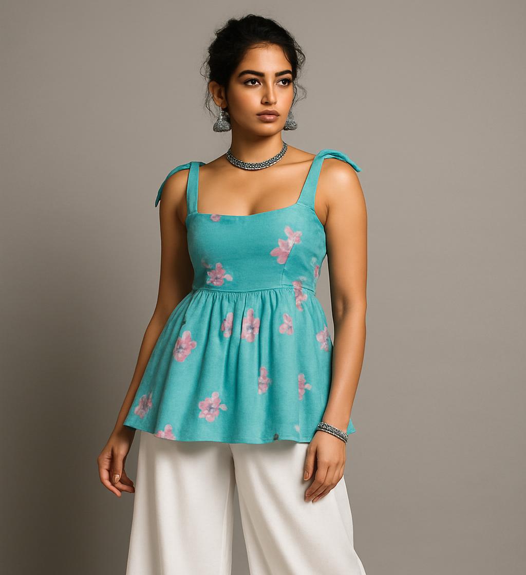 BLUE PHANKURI KURTI 